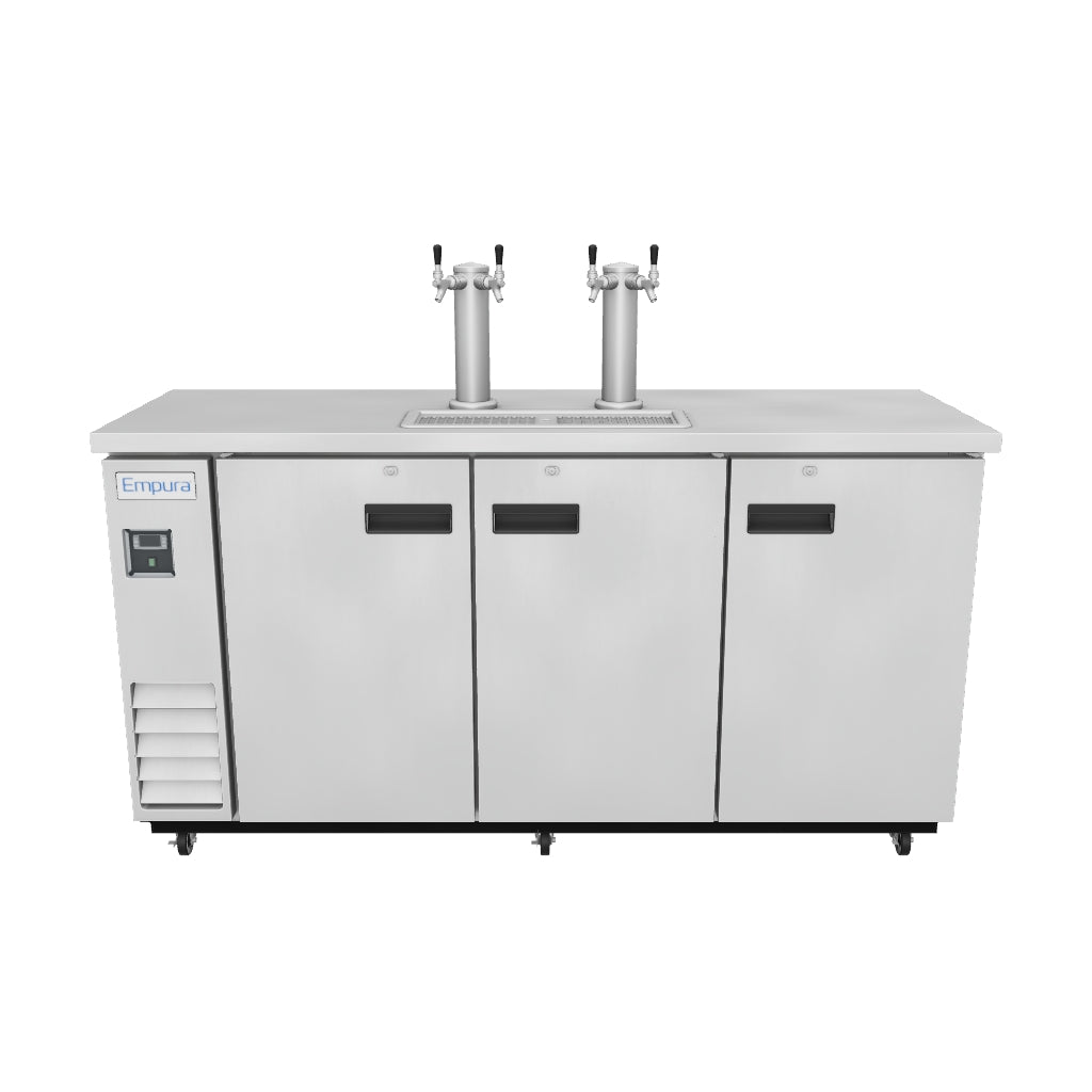 E-KDD4-2-S Commercial Kegerator Beer Dispenser 3D View