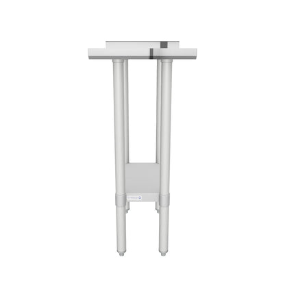 15" x 24" Filler Table 18 Gauge 430 Stainless Steel with Backsplash and Galvanized Undershelf, NSF