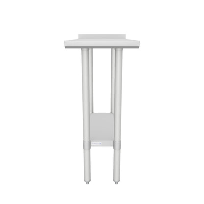 15" x 30" Filler Table 18 Gauge 430 Stainless Steel with Backsplash and Galvanized Undershelf, NSF
