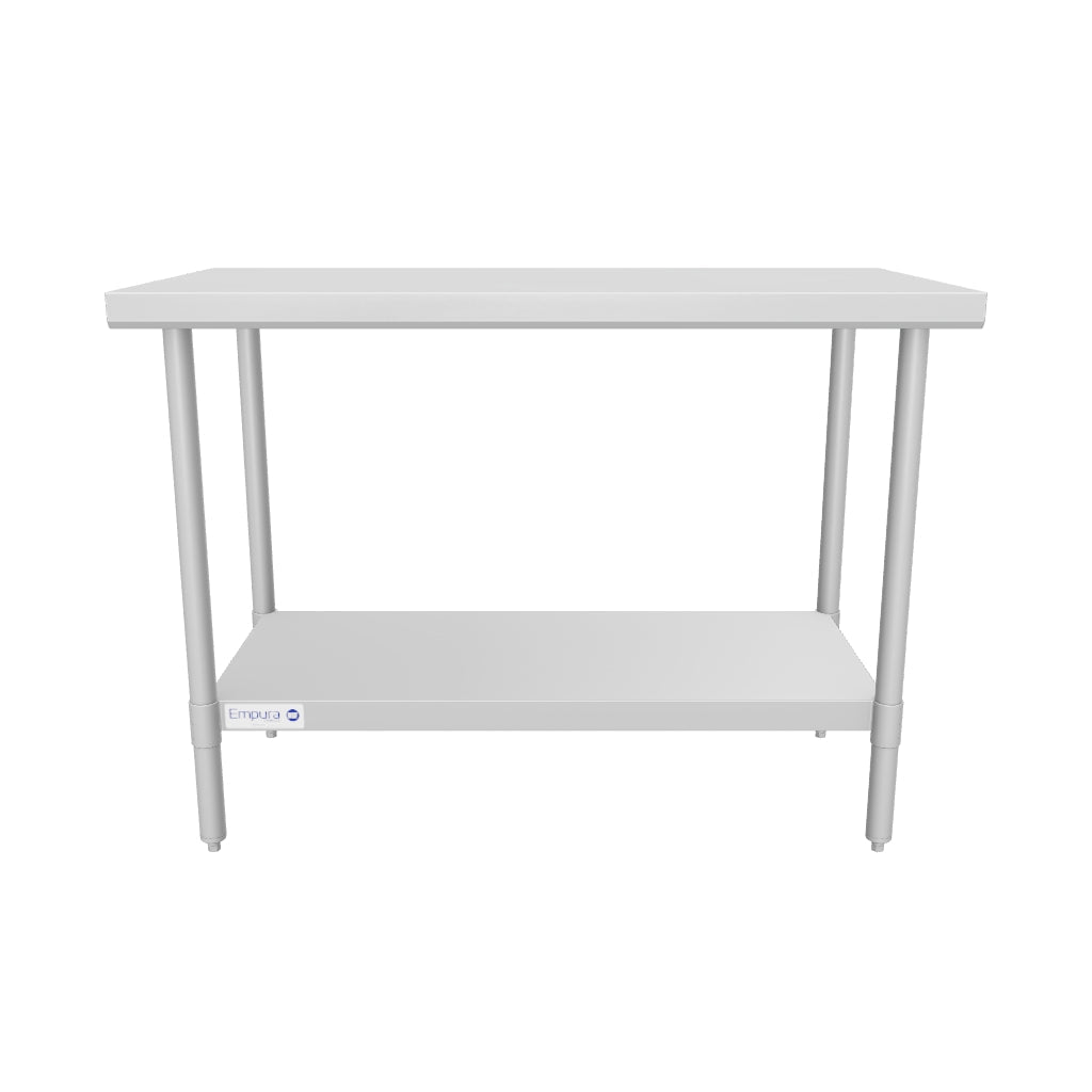48" x 24" Super Duty Work Table 16 Gauge 304 Stainless Steel with Stainless Steel Legs and Undershelf, NSF