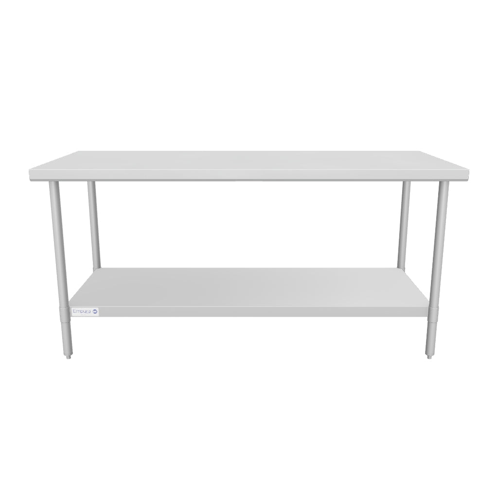 72" x 30" Super Duty Work Table 16 Gauge 304 Stainless Steel with Stainless Steel Legs and Undershelf, NSF