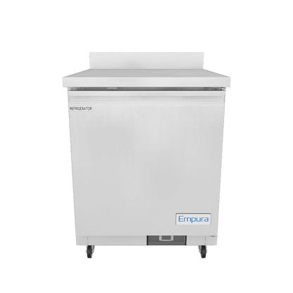 28" Single Door Commercial Undercounter Refrigerator with Backsplash