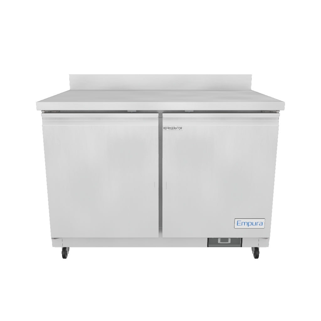 48" Two Door Commercial Work Top Undercounter Refrigerator