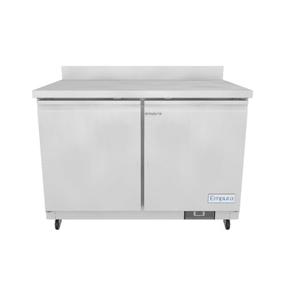 48" Two Door Commercial Work Top Undercounter Refrigerator