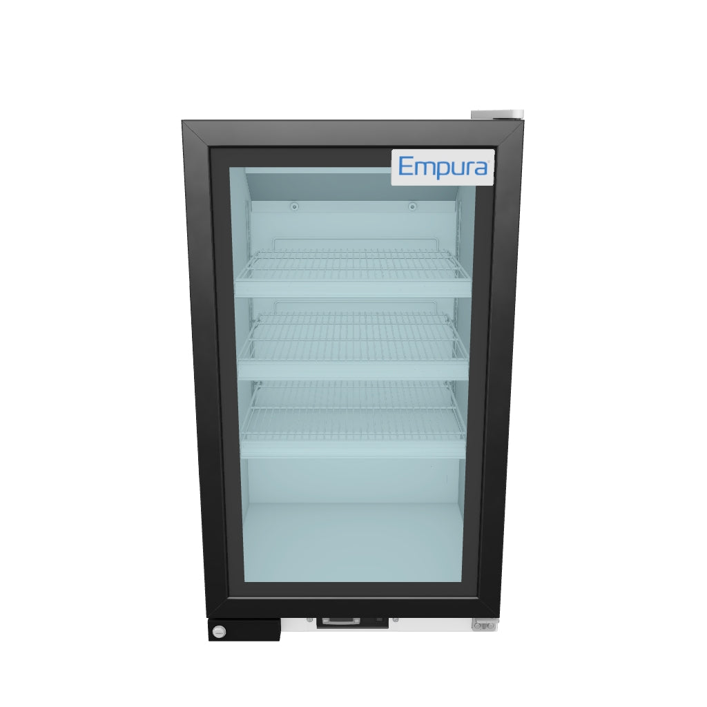 26" Countertop White Swing Commercial Glass Door Merchandiser Refrigerator with ClearKeeper™ Glass - 7 cu ft